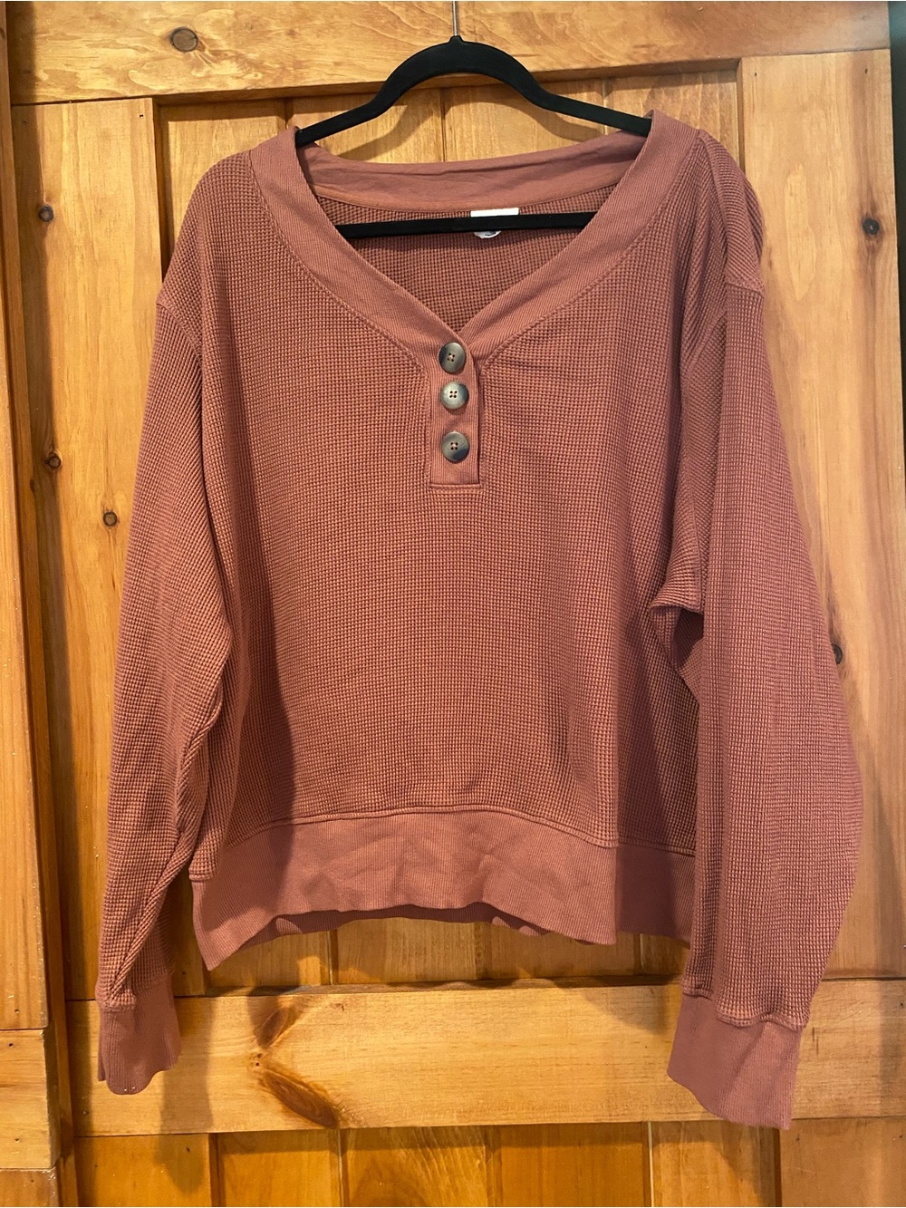 Pact Organic Thermal Waffle Henley Pullover